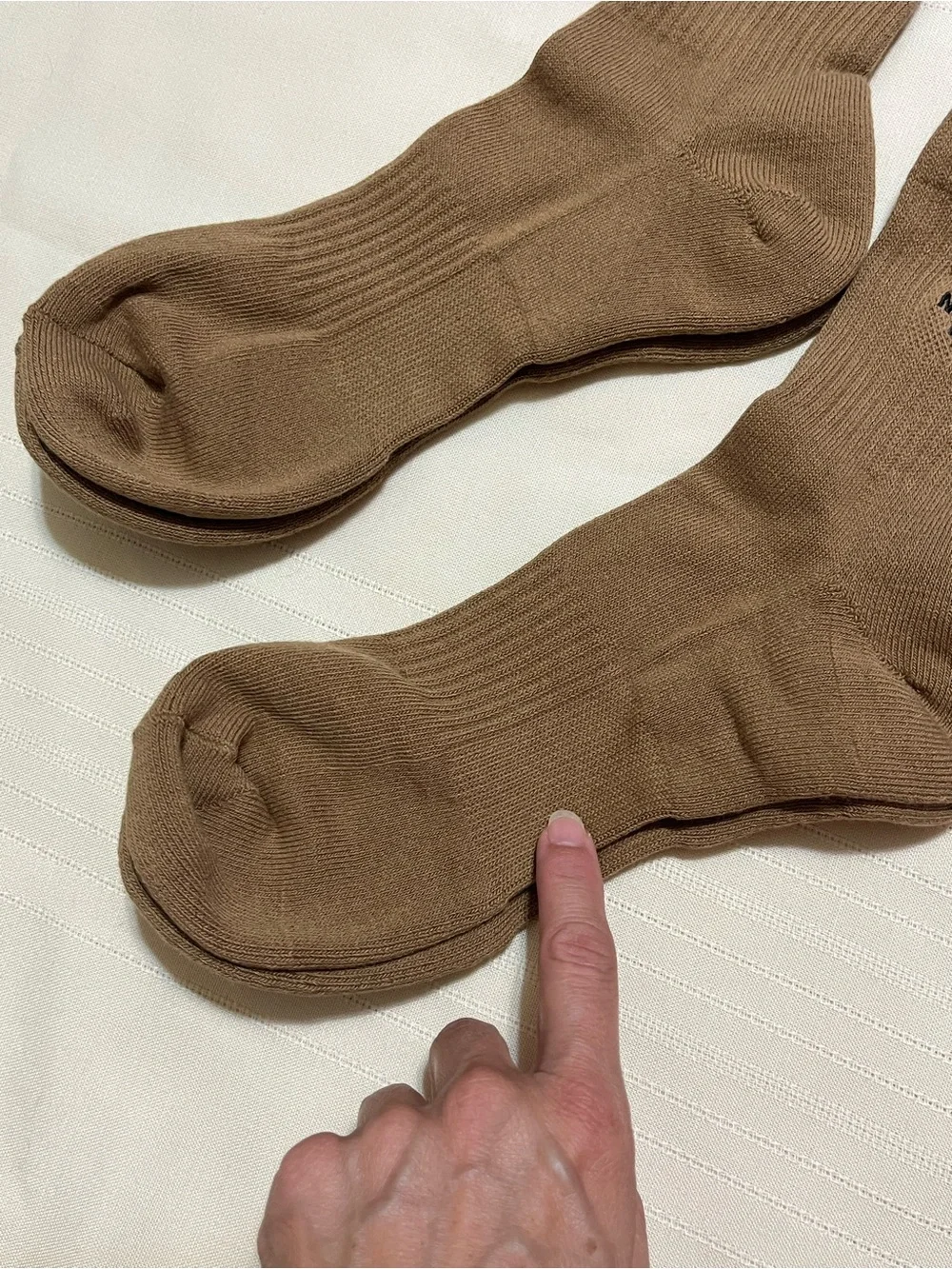 The North Face Brown Crew Socks with Black Logo